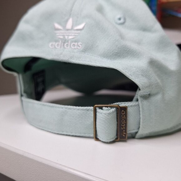 Adidas Ball Cap Hat Adjustable Back Light Blue Green Womens One Size - Picture 7 of 8